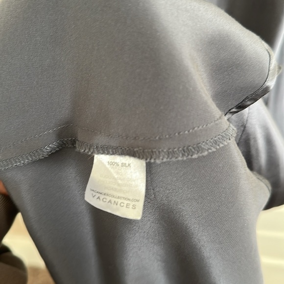 VACANCES Silk Slip Maxi Bias Cut Dress Grey Small - Picture 7 of 9